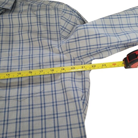 UNTUCKit Benziger WF Regular Fit Wrinkle Free Gray Blue Long Sleeve Shirt Size M - Picture 10 of 12